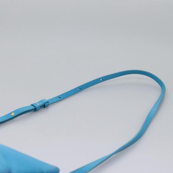 CELINE Trio Small Shoulder Bag Leather Blue Gold - Picture 9 of 13